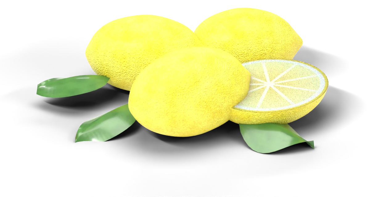 Photorealistic render of lemons